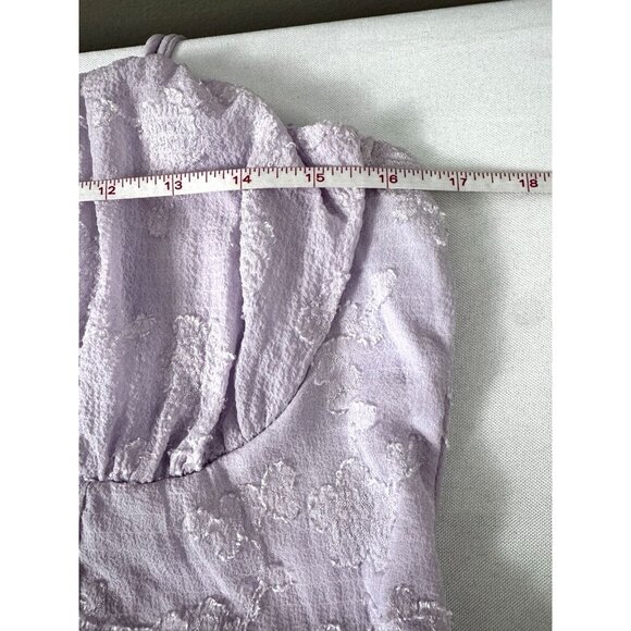 Lilac Lavender L Coquette Corset Babydoll Mini Dress Cottagecore Fairycore NWT - Picture 4 of 9